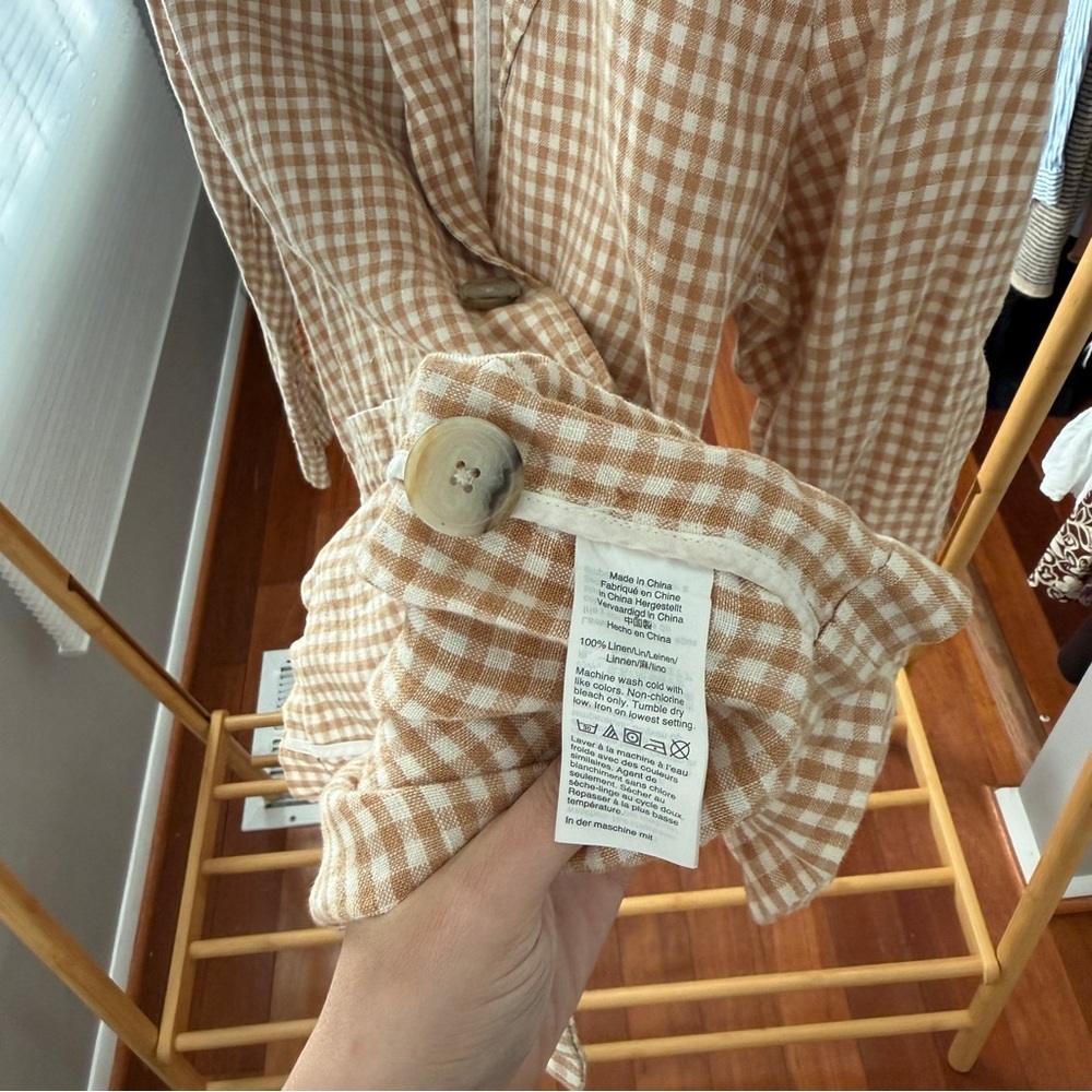Madewell linen Dorset Blazer in Gingham check - Picture 9 of 9